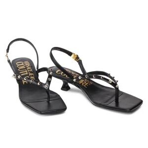VERSACE JEANS COUTURE Studded Strappy Kitten Heel Sandals Size 39 NWT